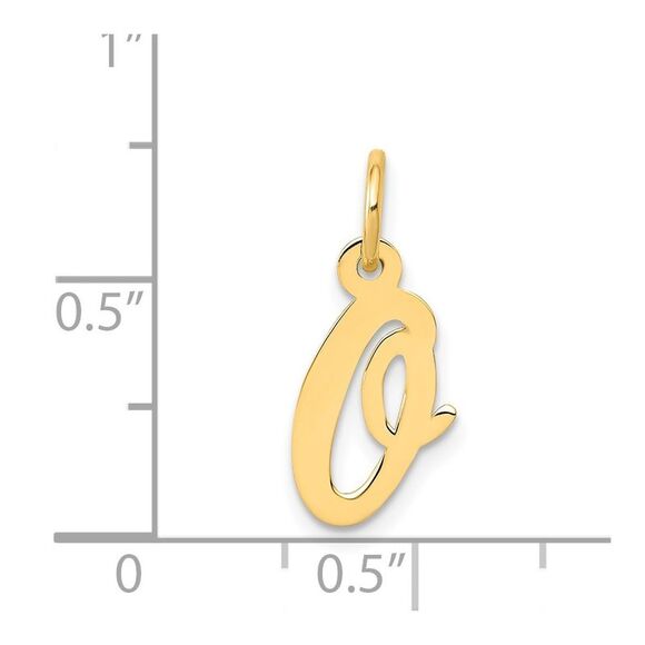 Kazi Luxury 14k Yellow Gold Small Script Letter O Initial Charm - Picture 4 of 4